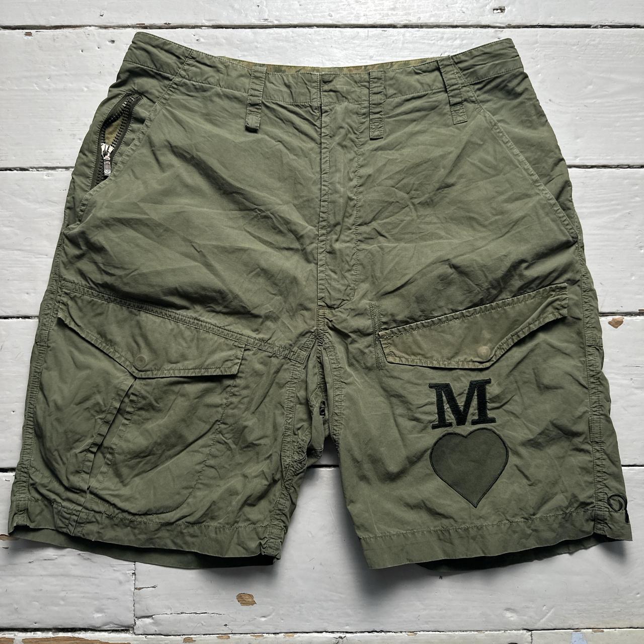 Maharishi Vintage Skull Heart We Met the Maha Cargo Shorts Green