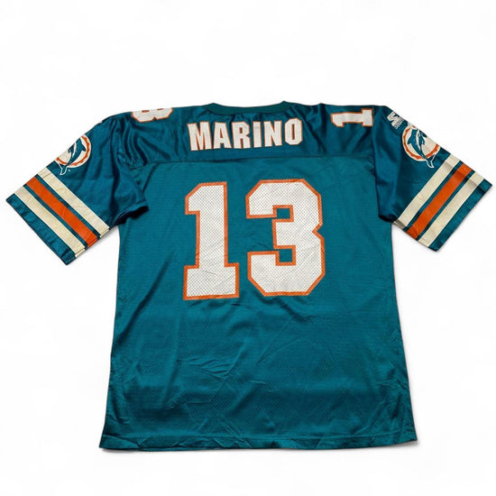 Starter Miami Dolphins Marino 13 Vintage Turquoise Orange And White NFL Jersey (L)