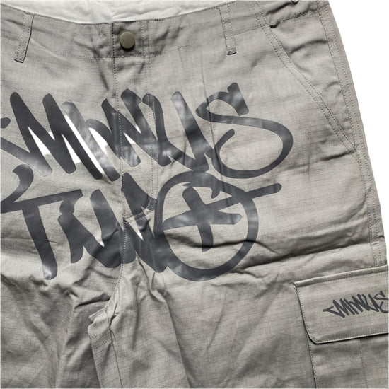 Minus Two Grey Two Tone Graffiti Cargo Shorts (XL)