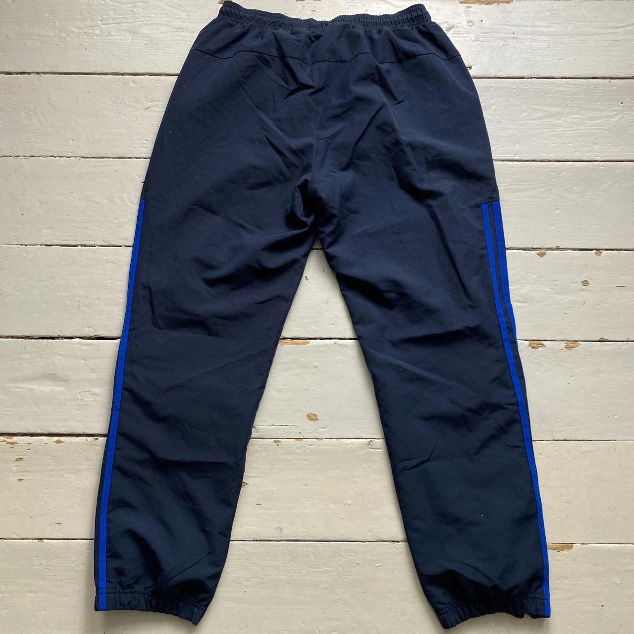 Adidas Navy and Blue Baggy Shell Trackpant Bottoms