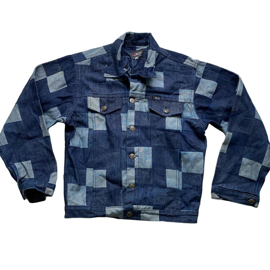 Classic Jeans Vintage 90’s Mixed Denim Colour Patches Jacket (S)