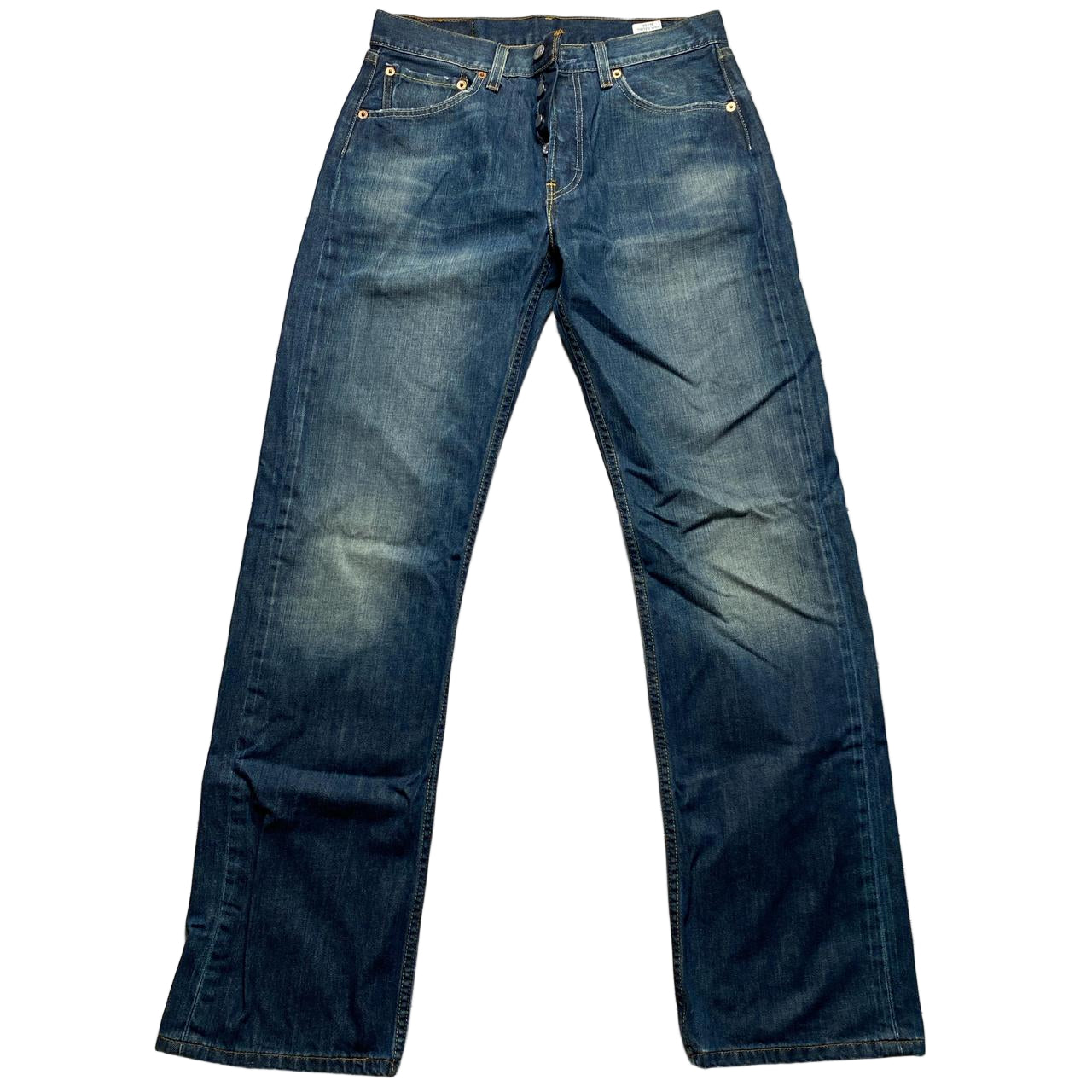 Levis 501 Vintage Stonewashed Navy Jeans (32W)