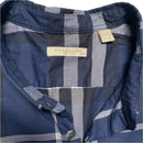 Burberry Nova Check Navy Blue Black and White Long Sleeve Shirt (2XL)