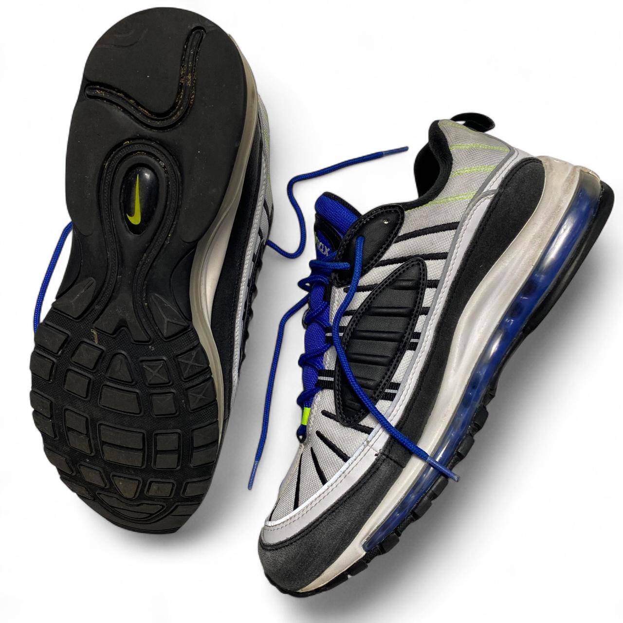 Nike Air Max 98 White Green and Blue trainers (UK 11)