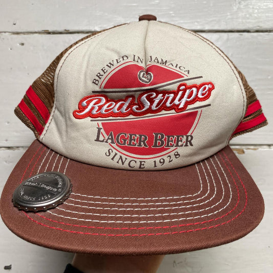 Red Stripe Trucker Vintage Bottle Opener Cap
