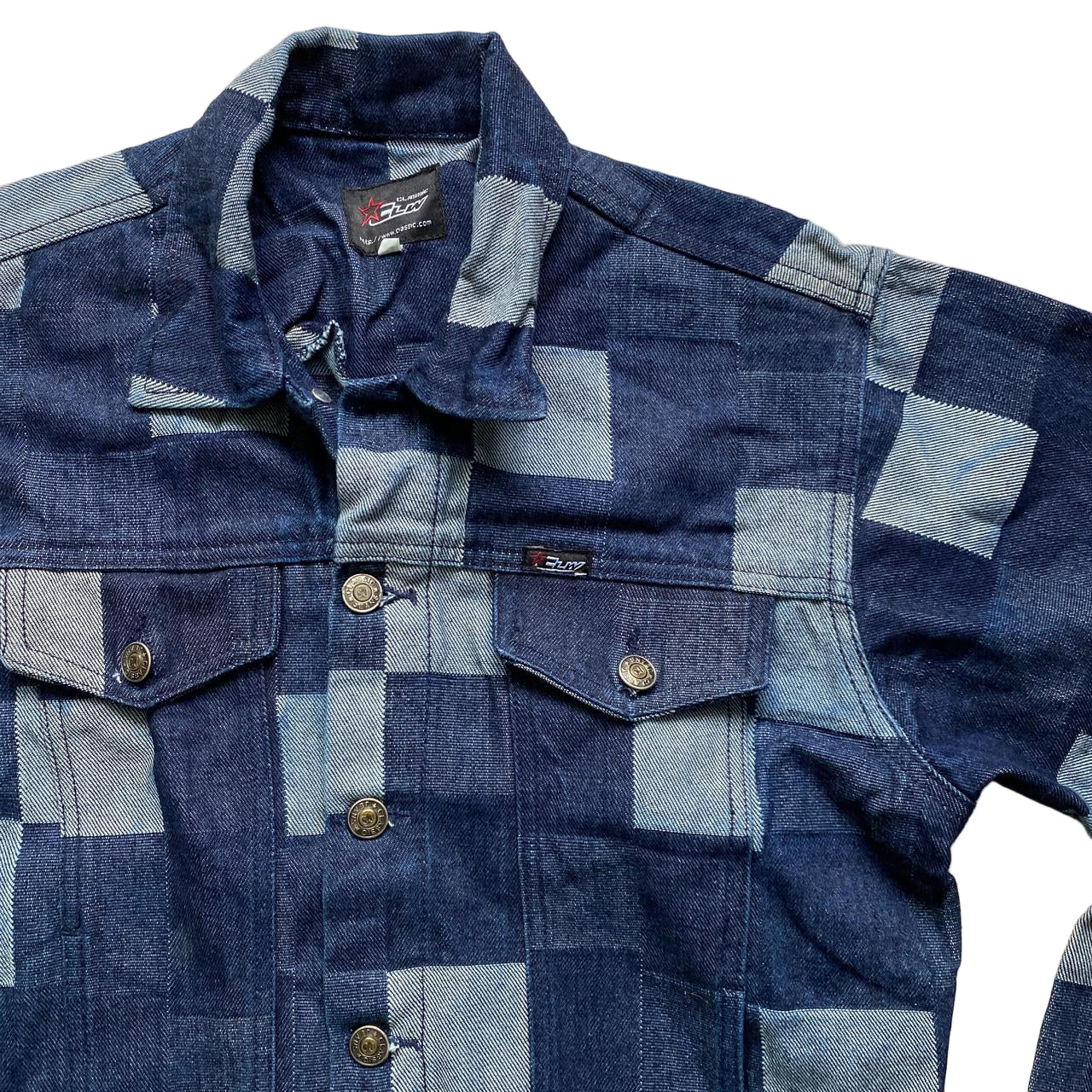 Classic Jeans Vintage 90’s Mixed Denim Colour Patches Jacket (S)