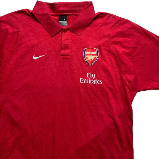 Nike Arsenal Vintage Football Polo Shirt Red and White (2XL)