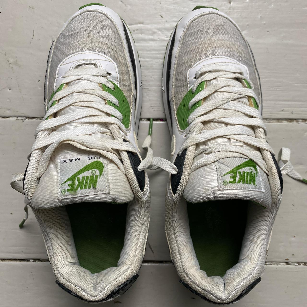 Nike Air Max 90 White Black and Green (UK 8)