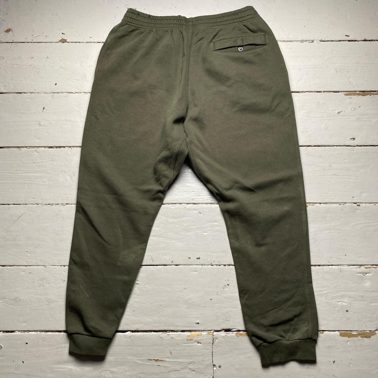 Nike Swoosh Khaki Green and White Joggers Wear Garson