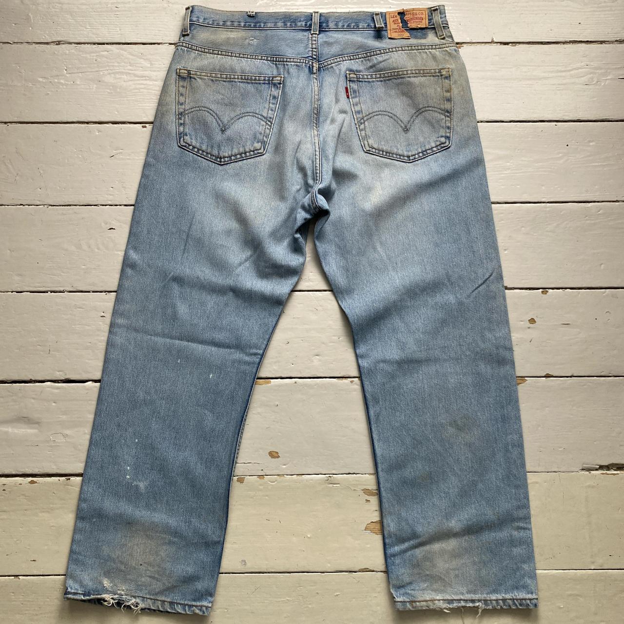 Levis 505 Vintage Baggy Distressed Work Jeans