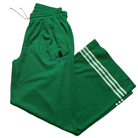 Adidas Green and White Baggy Flare Joggers (UK 18)