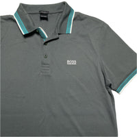 Hugo Boss Grey White and Blue Polo Shirt (L)