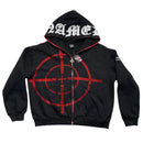 Named Collective Mission Target Diamante Rhinestone Black and Red Hoodie (M)