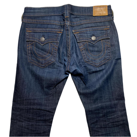 True Religion Rocco Jeans Navy and Gold Stitch Jeans (33W)