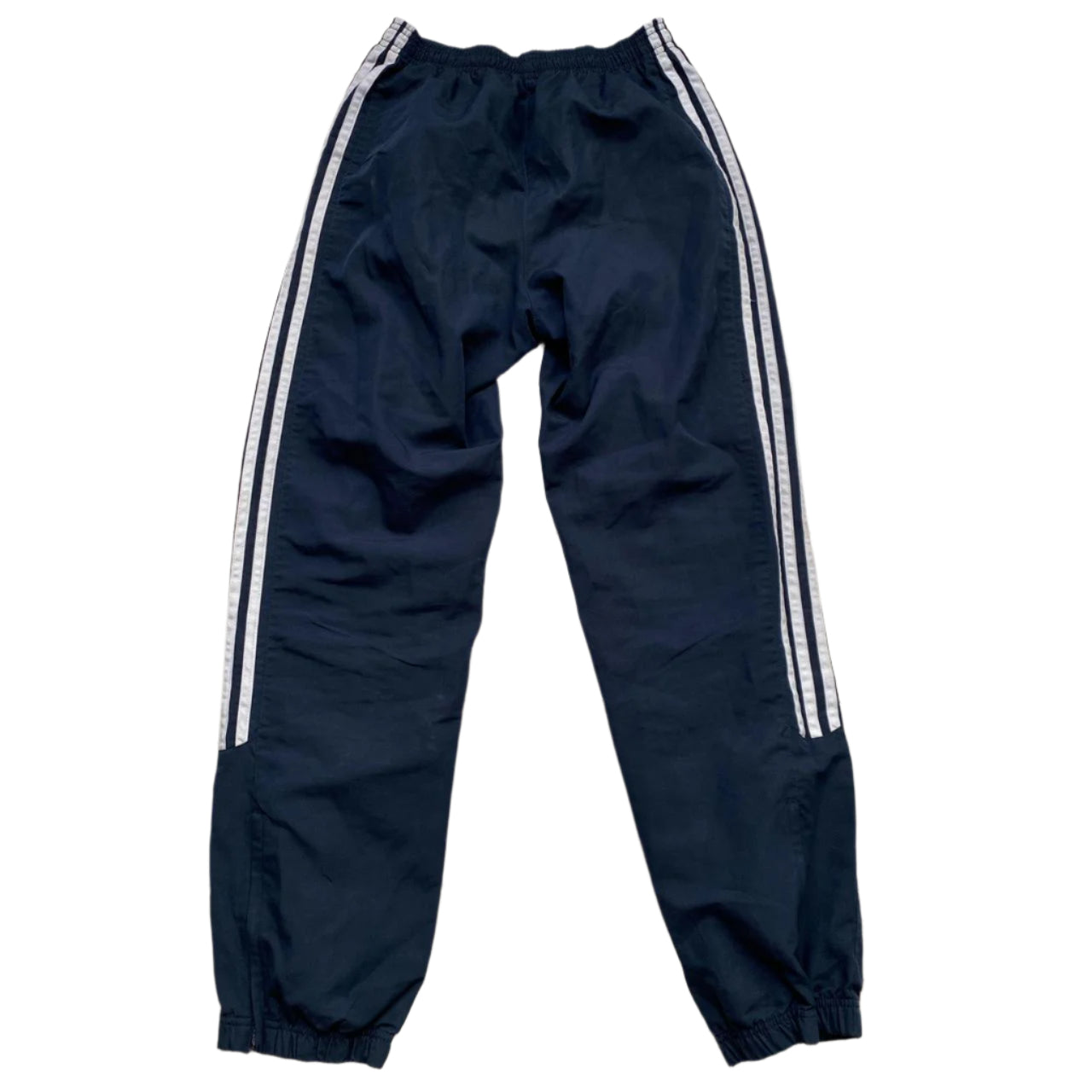 Adidas Navy and White Shell Trackpant Bottoms (S)