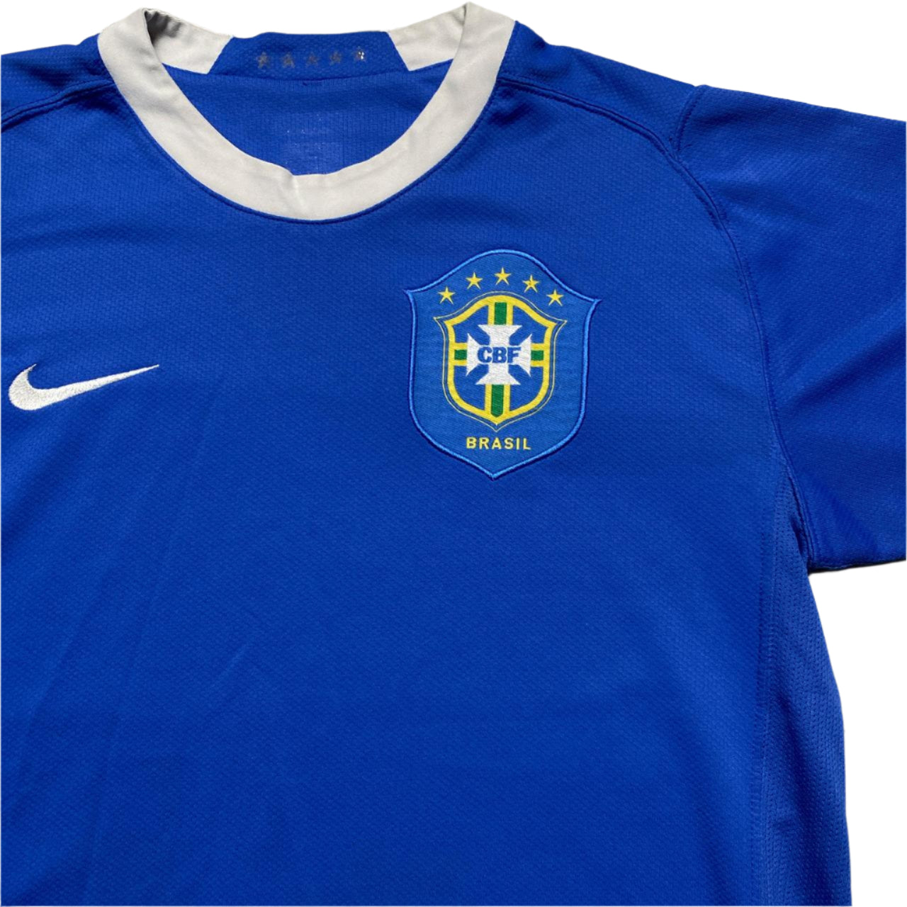 Brazil Vintage 2002 Nike Blue Football Jersey (S)