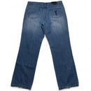 Yves Saint Laurent YSL Navy Embroidered Light Blue Baggy Distressed Jeans (40W)