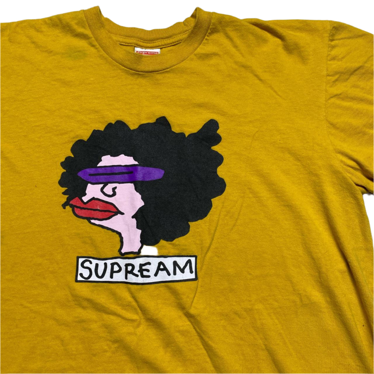 Supreme Supream Ramm Head Mark Gonz 2017 Yellow Cartoon T Shirt (M)
