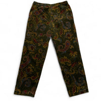 Talbots Vintage 90’s Carpet Brushed Velour Floral Print Womens Trousers (32W)
