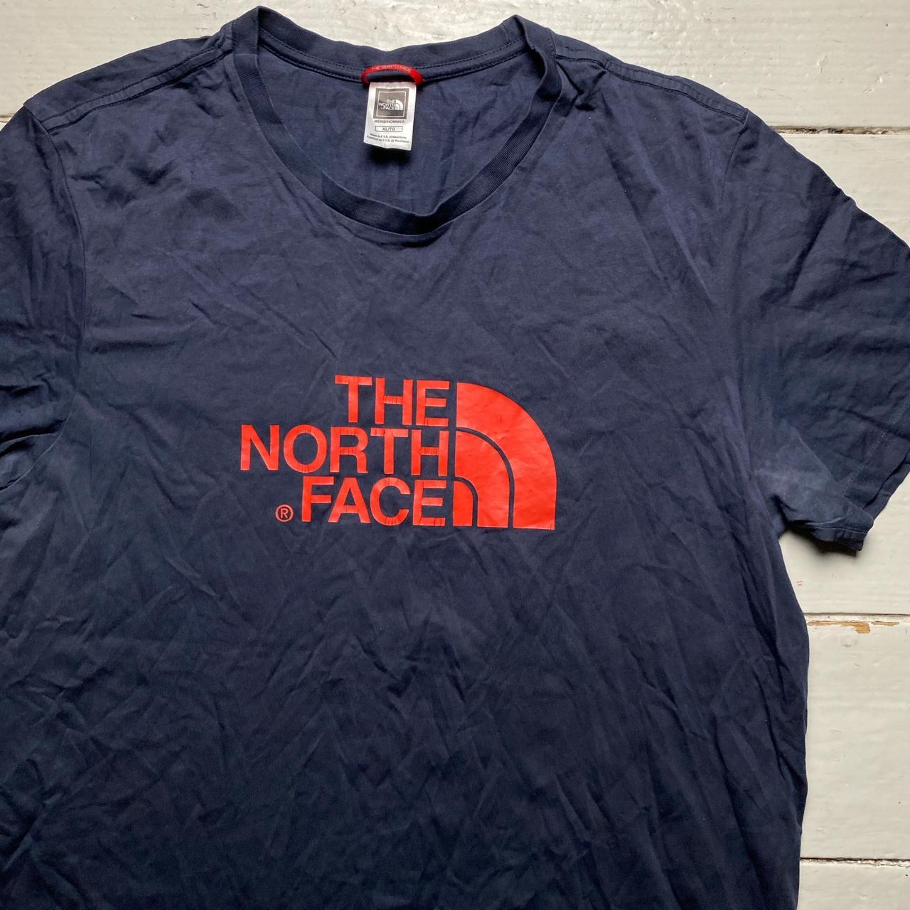 The North Face Navy and Red T Shirt