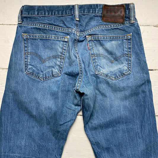 Levis 514 Baggy Blue Distressed Jeans