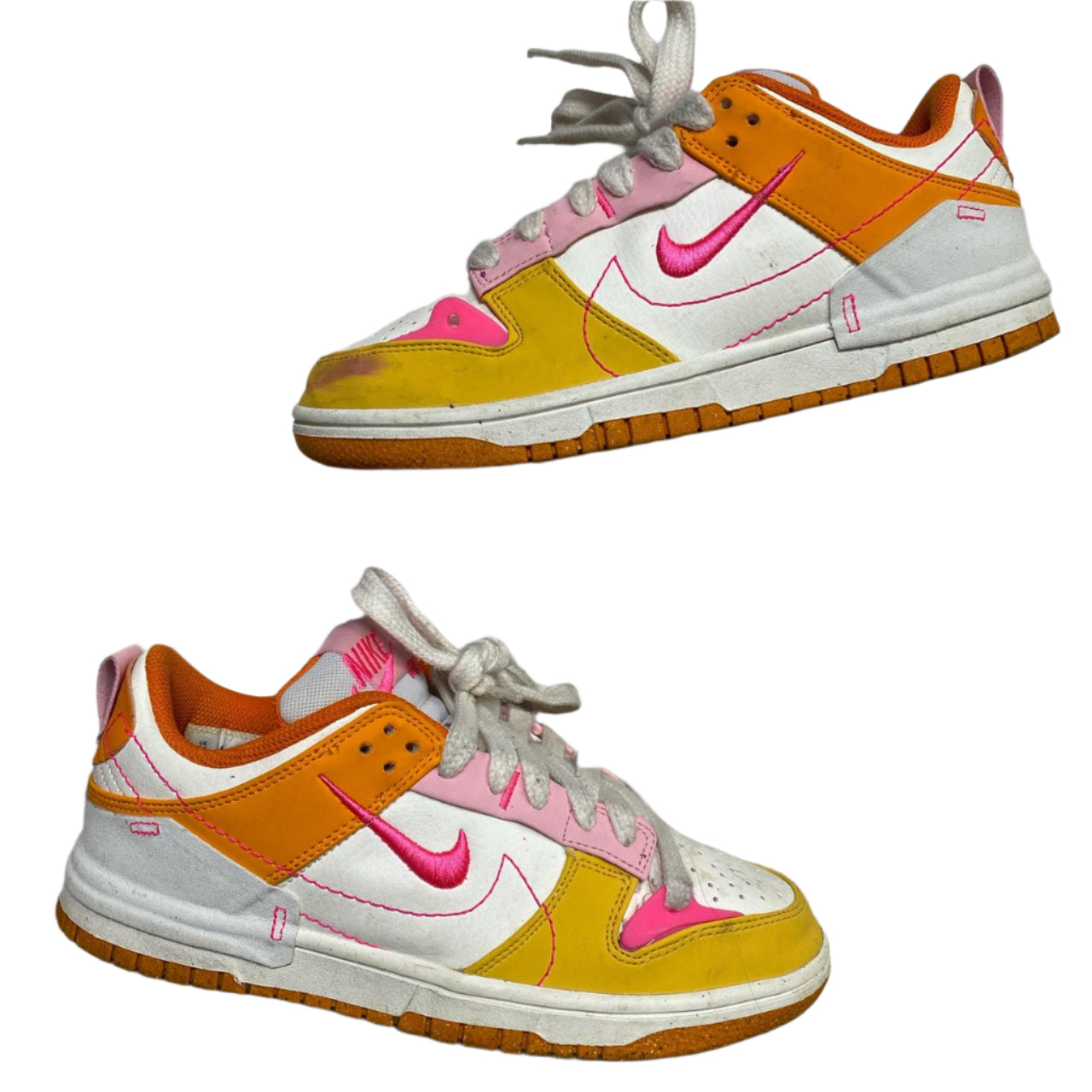 Nike Dunk Low Disrupt 2 Pink Orange Yellow and Cream (UK 5)