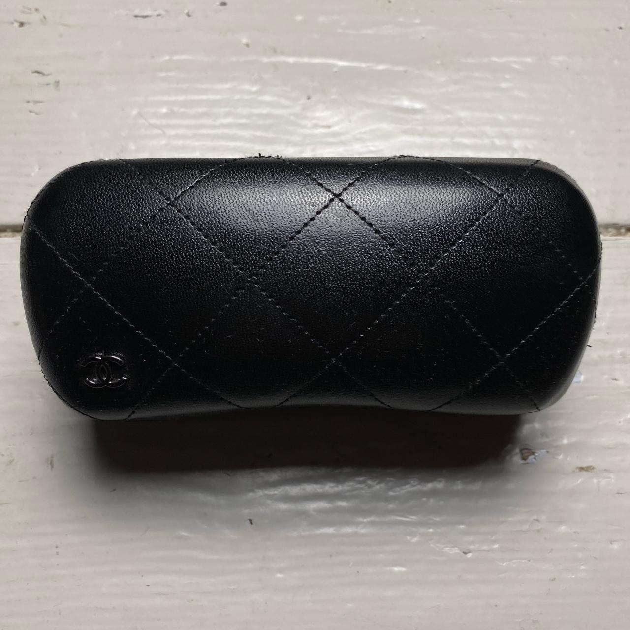 Chanel CC Black Leather Glasses Case