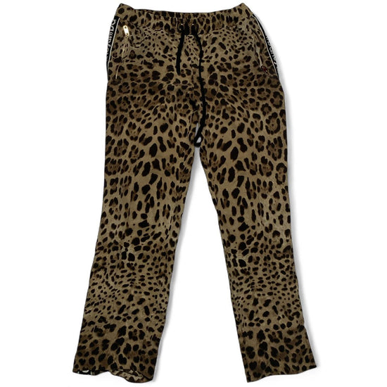 Dolce and Gabbana Womens Vintage Leopard Print Silk Lounge Tracksuit Bottoms (L)