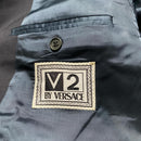 Versace V2 Vintage Navy Full Suit Jacket and Trousers (L)