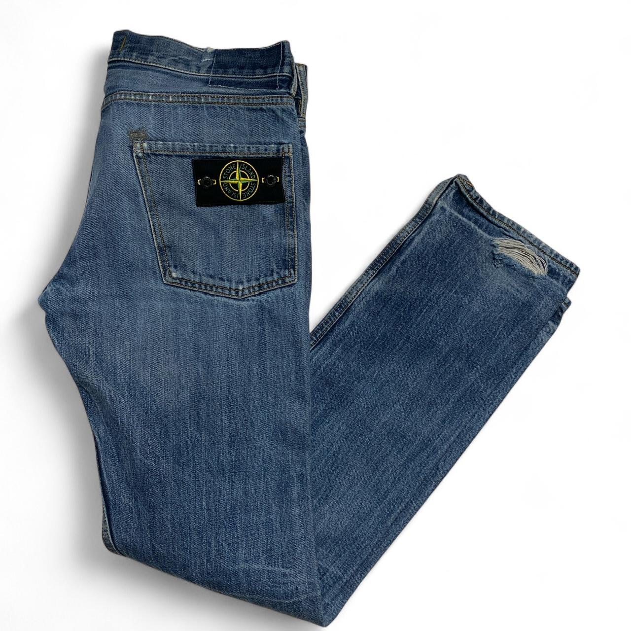 Stone Island Light Blue Distressed Jeans (32W)