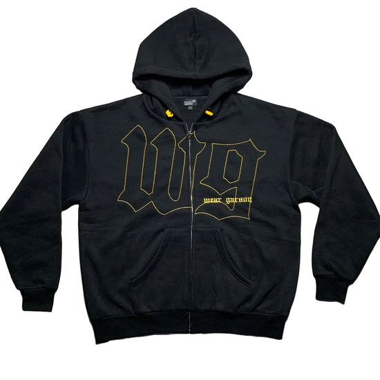 W9 Black n Yellow Zip Hoodie (S/M/L/XL)