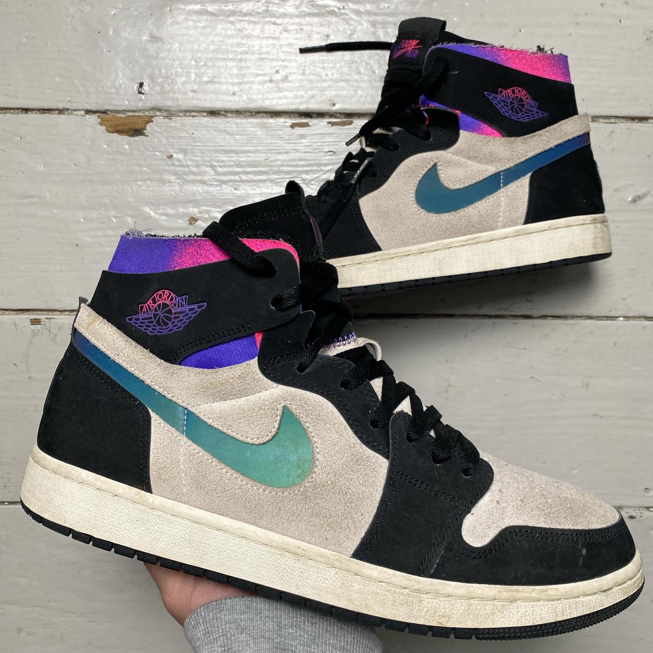 Nike Jordan 1 PSG Zoom White Black and Purple (UK 11.5)