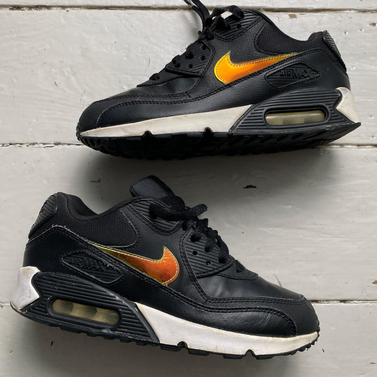 Nike Air Max 90 Black and Iridescent Swoosh