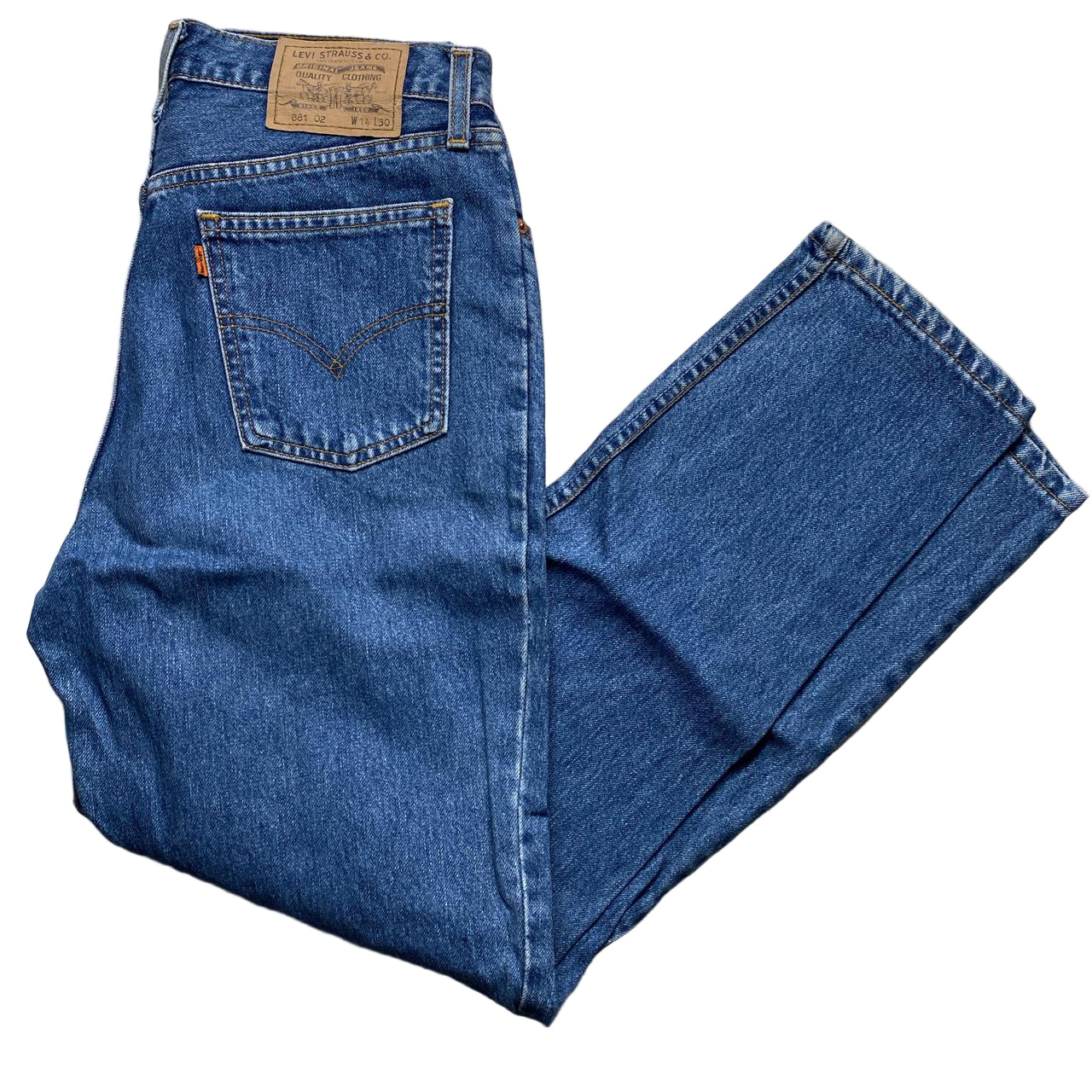 Levis 881 02 Vintage Orange Tab Blue Jeans (30W)