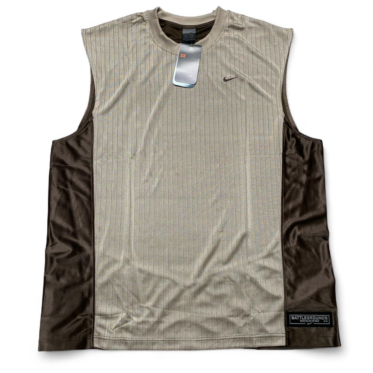 Nike Vintage y2k Brown and Cream Battlegrounds Vest (XL)