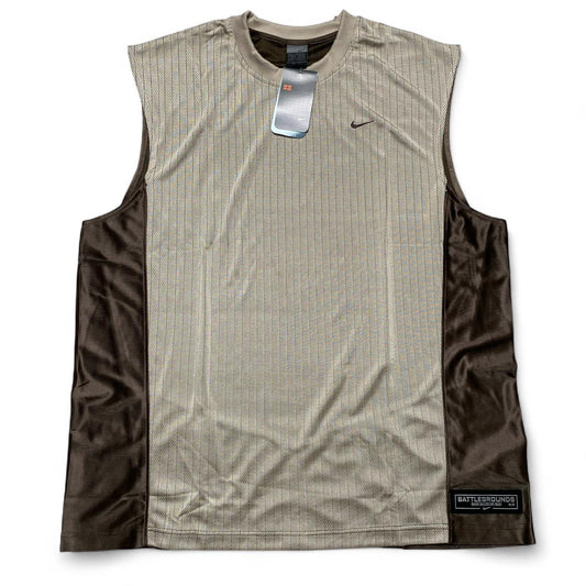 Nike Vintage y2k Brown and Cream Battlegrounds Vest (XL)