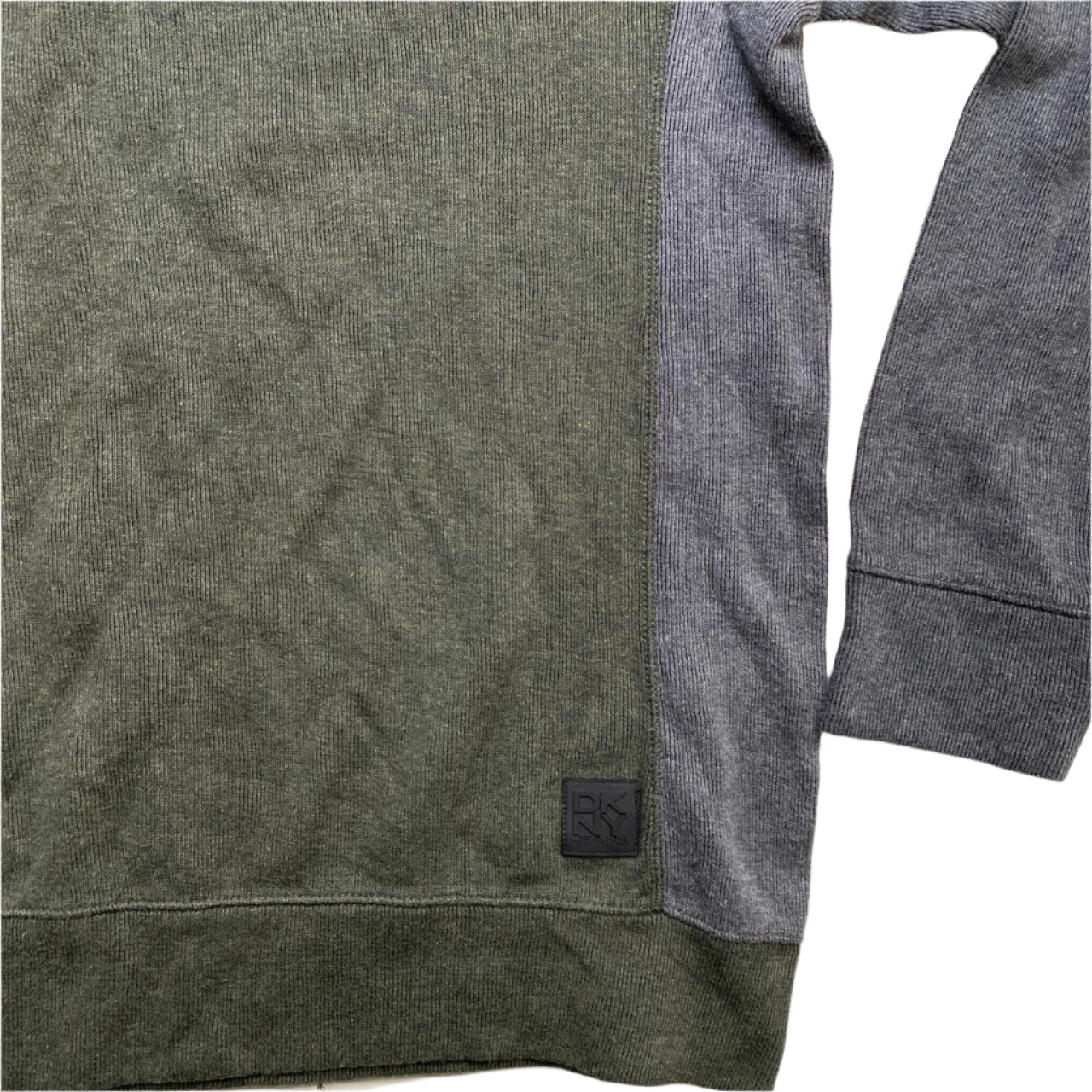 DKNY Khaki Green and Grey Jumper (L)