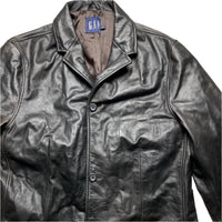 GAP Dark Brown Long Leather Trench Coat Jacket (L)