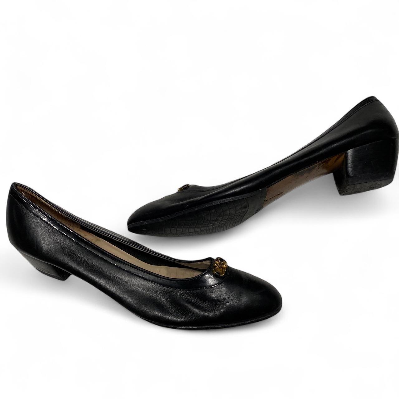 Ferragamo Black Leather Womens Heel Court Shoes (UK 8)