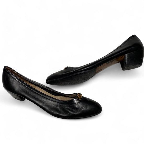 Ferragamo Black Leather Womens Heel Court Shoes (UK 8)
