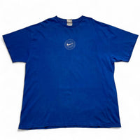 Nike Vintage y2k 90’s Blue and White Centre Swoosh T Shirt (XL)
