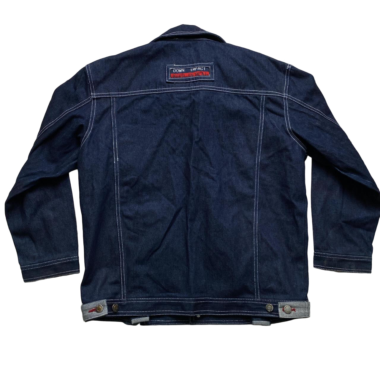 Down Impact Vintage 90’s Denim Jacket Navy and Silver (M)