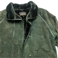 Anna Polare Vintage Green Sheepskin Fur Lined Coat (XL)