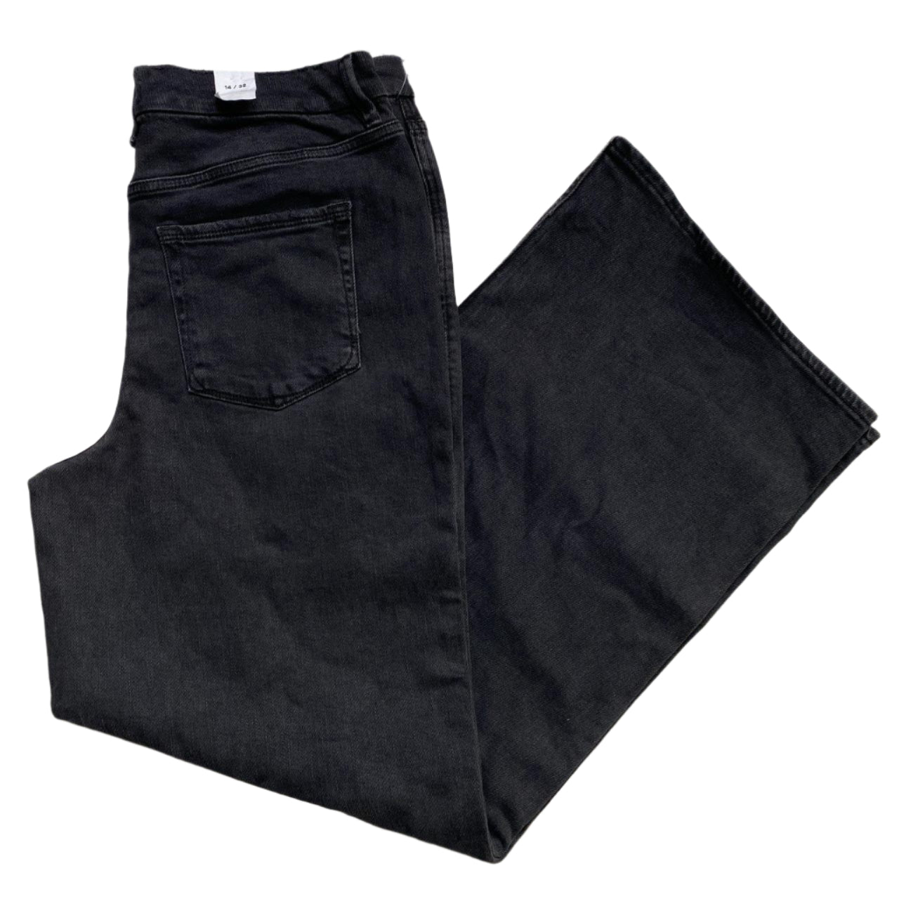 Good American Black Baggy Flared Jeans (14)