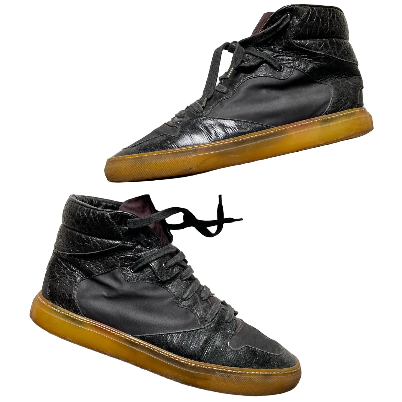 Balenciaga Black and Gum High Top Trainers (UK 9)