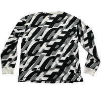 Palace Repeat Spellout Black Grey and White Long Sleeve T Shirt (L)