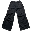 Criminal Damage Black and Red Cargo Baggy Combat Trousers (S)