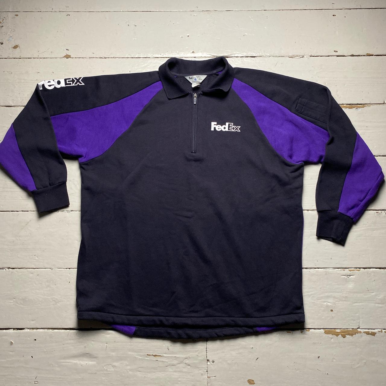 FedEx Black and Purple Quarter Zip Jumper