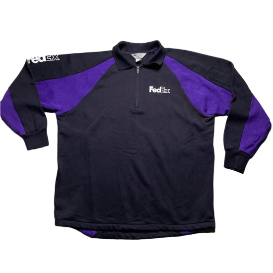 FedEx Black and Purple Quarter Zip Jumper (L)