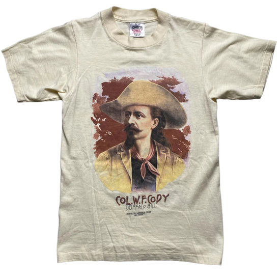 1991 Colt Fodder Buffalo Bill Cody Wyoming Annie Oakley Vintage 90’s Cream T Shirt (S)